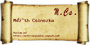 Móth Csinszka névjegykártya
